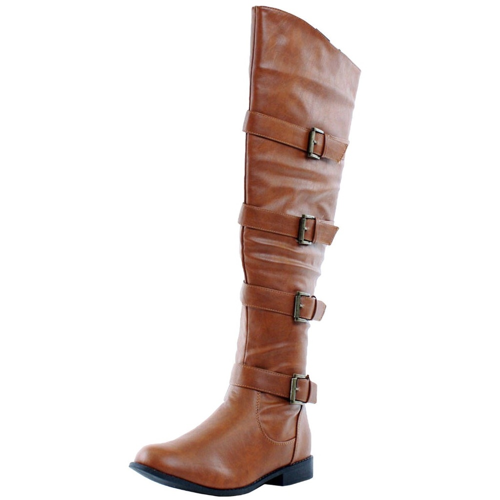 West Blvd Tehran Over Knee Thigh High Boots Tan